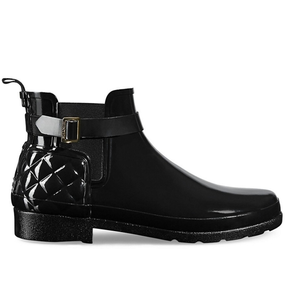 Hunter Women's Refined Slim Fit Quilted Gloss Chelsea Rain Boots - Picture 8 of 8